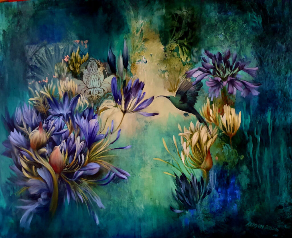 AGAPANTHA Forest. Oil on canvas. 1.2 x 1.5 m